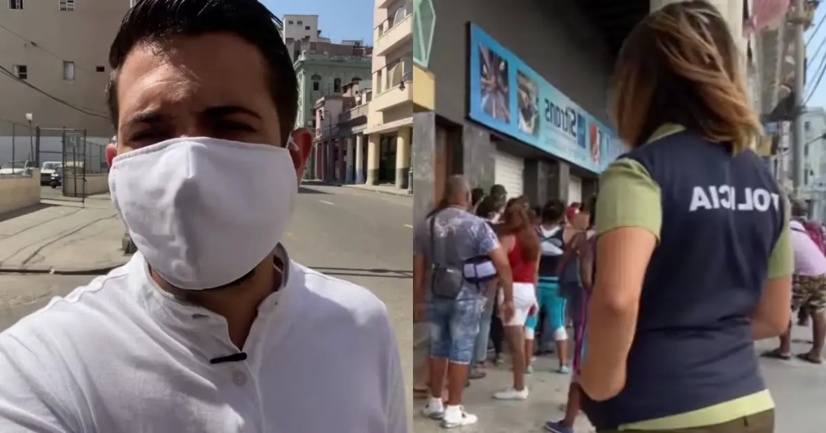 Youtuber cubano denuncia que fue amenazado por una policía por grabar una cola en La Habana