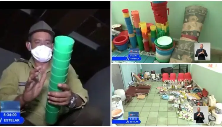 Vasitos, cucharitas y pozuelos plásticos, esto decomisaron en un nuevo operativo policial en Cuba