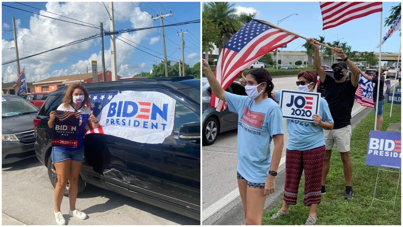 Exiliados cubanos realizaron una caravana por las calles de Miami en apoyo a Joe Biden