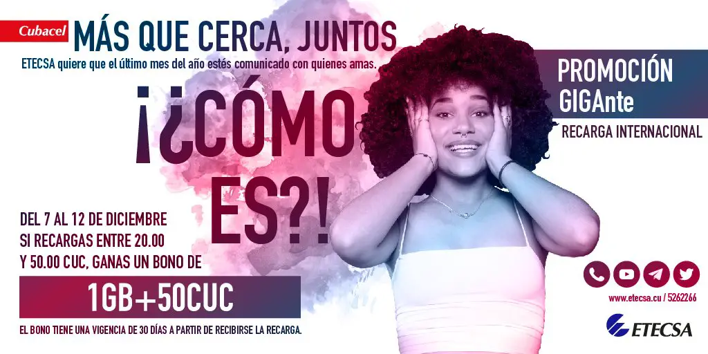 ETECSA anuncia &quot;la mejor oferta de recarga desde el