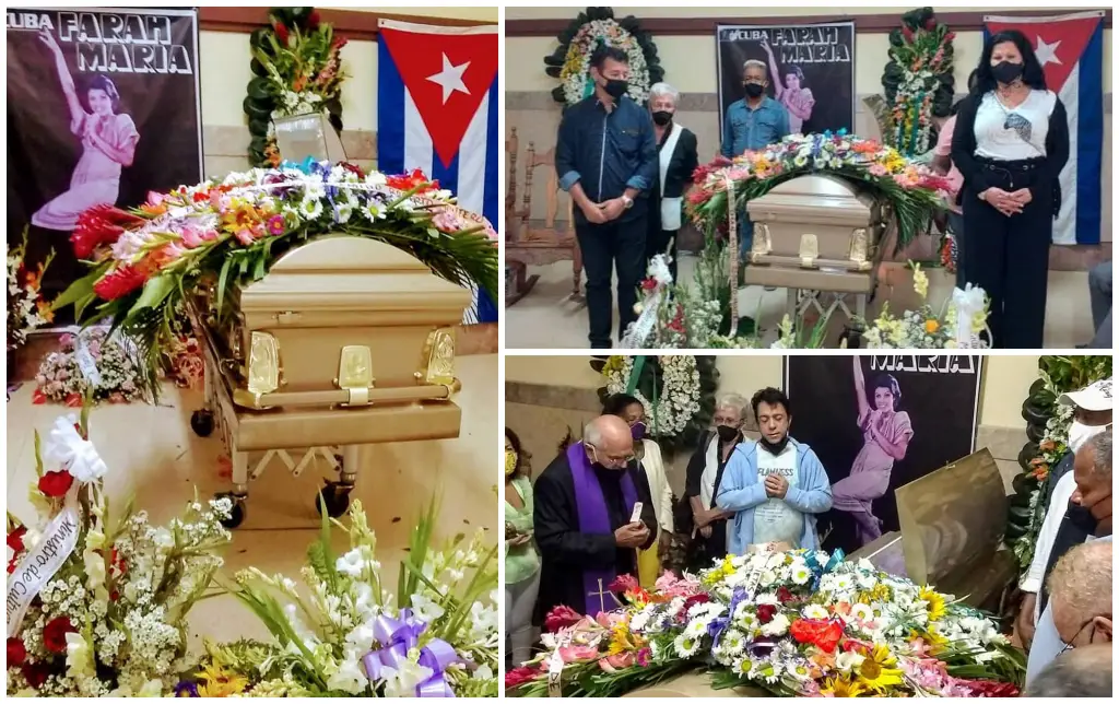 Entre familiares y amigos realizan emotiva despedida a los restos mortales de la cantante cubana Farah María en La Habana