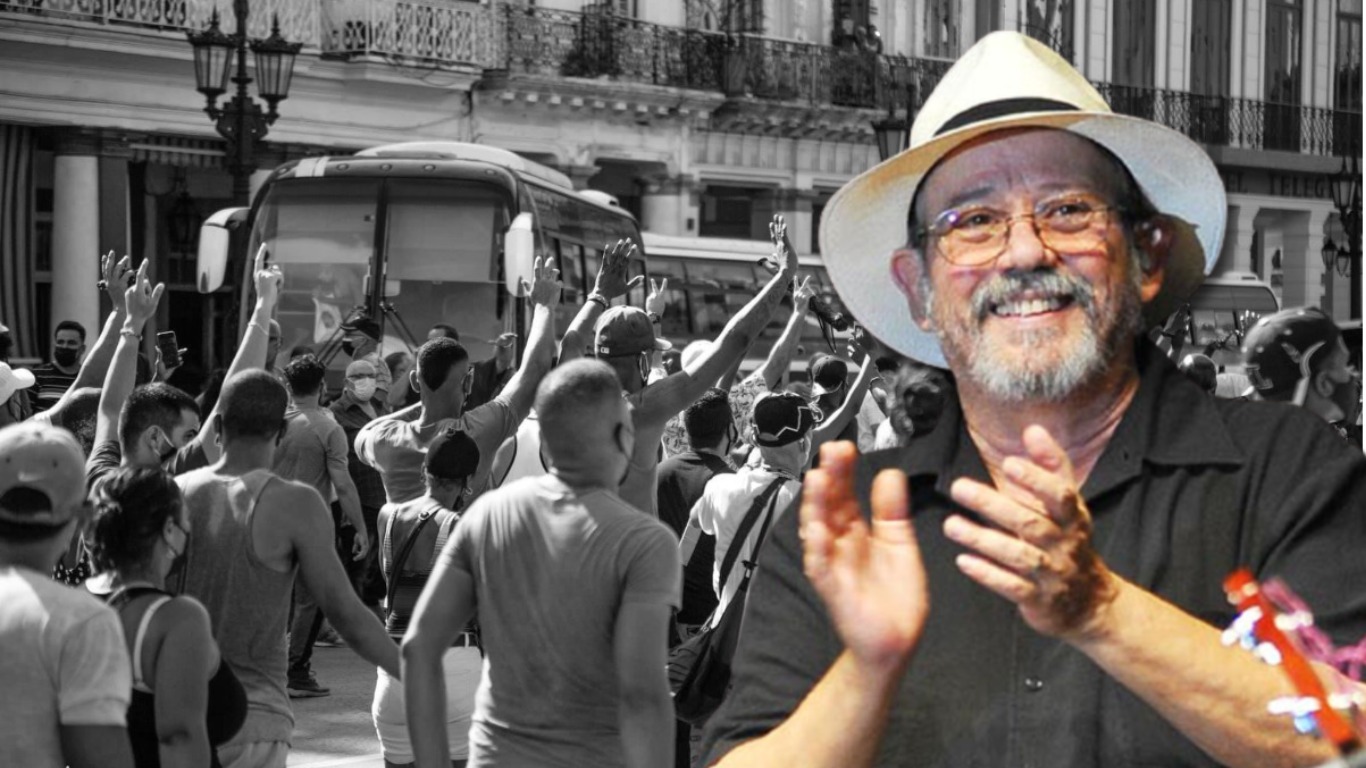 Silvio Rodríguez da la nota discordante y dice que las manifestaciones en Cuba "son preparadas y alentadas por el régimen imperial”
