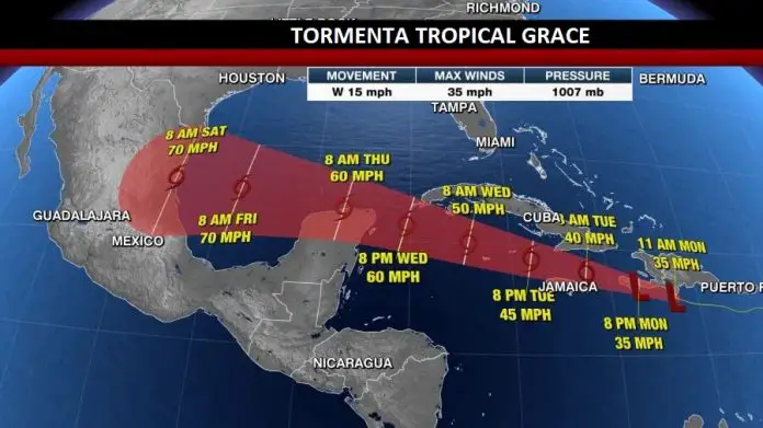 Grace se convierte en tormenta tropical y amenaza a Cuba con lluvias, fuertes vientos e inundaciones