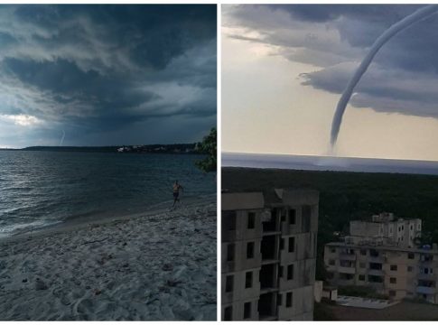 Impresionante tromba marina y un tornado de pequeña magnitud llenaron de temor en la tarde de ayer a los vecinos de la ciudad de Cienfuegos