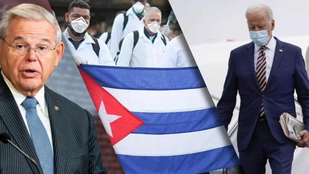 Senador cubanoamericano Bob Menéndez pide al presidente Biden que ayude a terminar con la "explotación" de los médicos cubanos que son enviados al extranjero