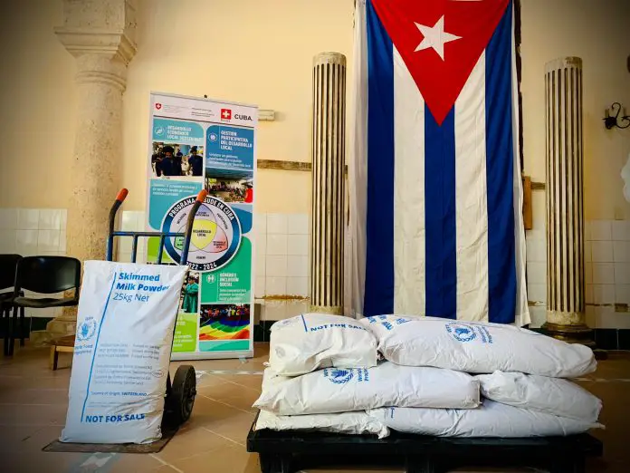 Cuba recibe donativo de Suiza de 125 toneladas de leche en polvo para ser entregada a 