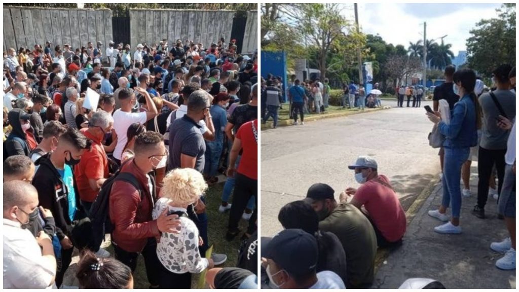 Cubanos se plantan en las puertas de la Embajada de Costa Rica en La Habana para exigir una visa de tránsito