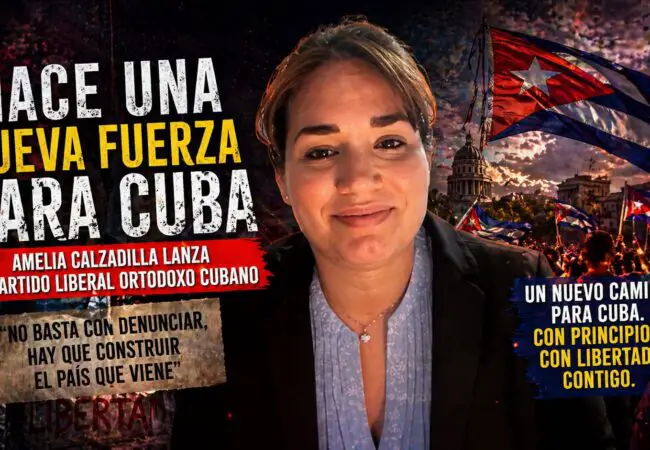 Periodista Juan Manuel Cao entrevista a Amelia Calzadilla tras la fundación del Partido Liberal Ortodoxo Cubano