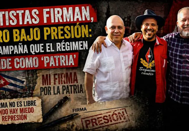 Arnaldo Rodríguez muestra su servilismo al régimen sumando a la campaña oficialista «Mi firma por la patria»