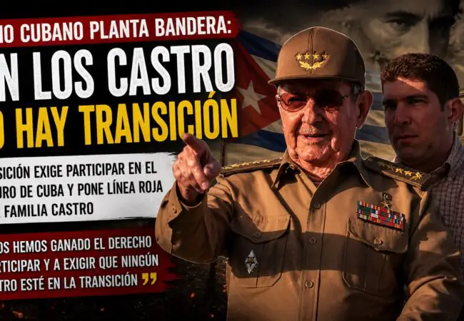 Exilio cubano planta bandera: ningún miembro directo de la familia Castro puede formar parte de un proceso de transición