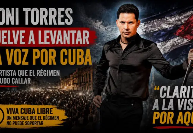 Leoni Torres alza la bandera cubana y manda un mensaje directo a la dictadura: «Nuestro día ya viene llegando»