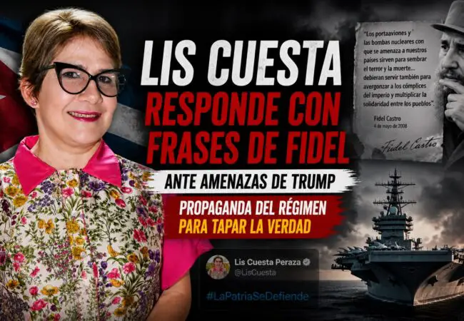 Lis Cuesta se las da de gallito de pelea y envía mensaje a Donald Trump tras advertir de colodar un portaviones en las costas de Cuba