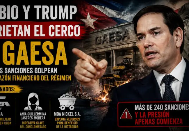 Trump aumenta la presión contra el régimen: Marco Rubio anuncia nuevas sanciones que incluyen a GAESA y la empresa Moa Nickel