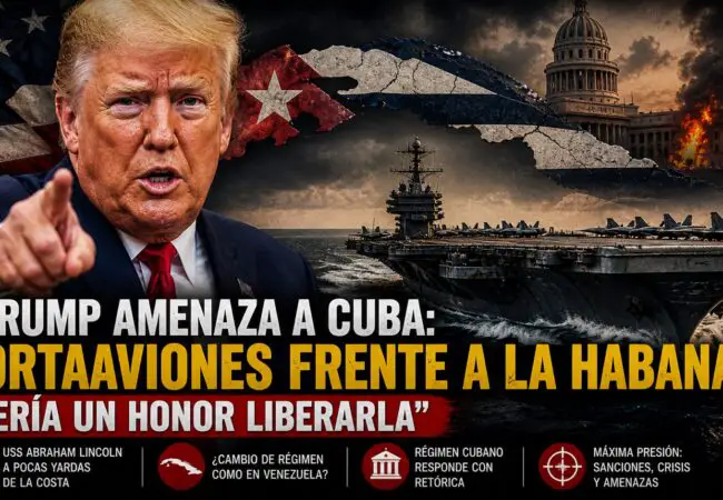 Trump advierte que no descarta utilizar con Cuba el mismo escenario de transición de Venezuela tras la captura de Nicolás Maduro