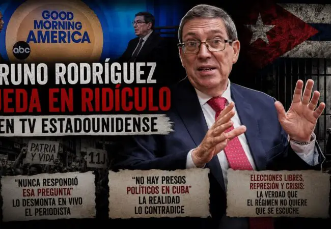 Bruno Rodríguez queda sin respuesta en televisión estadounidense sobre elecciones libres en Cuba y asegura que «somos una democracia diferente»