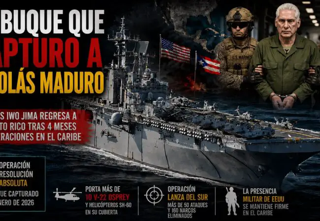 ¡La dictadura en alerta! Buque de asalto de EE.UU. que se utilizó para la captura de Nicolás Maduro vuelve a ubicarse en el Mar Caribe