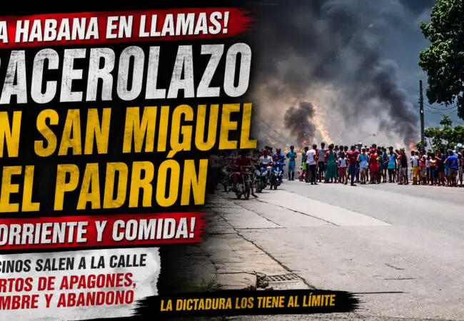 ¡Ultima Hora! Habaneros en San Miguel del Padrón plantan cacerolazo a pleno día frente a la sede del Gobierno para exigir corriente y comida
