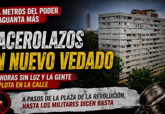 «¡Ya son 24 horas sin corriente»! Reportan fuerte cacerolazo a plena luz del día desde Nuevo Vedado, a solo metros de la Plaza de la Revolución
