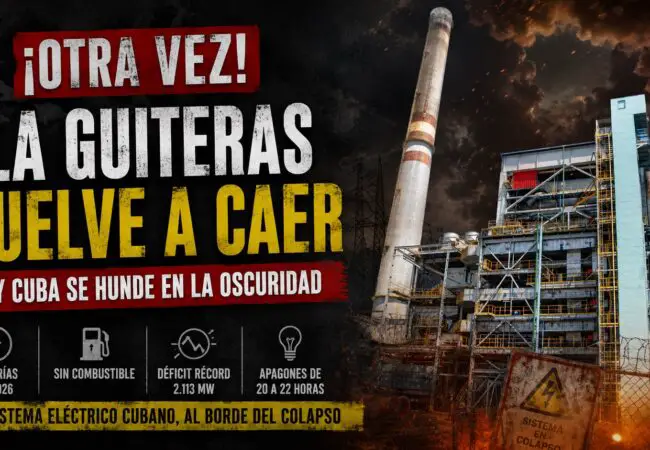 Se agrava el colapso energético en Cuba tras nueva rotura en la Termoeléctrica Guiteras en medio de protestas por apagones en La Habana