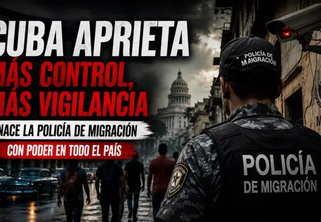 Régimen cubano crea nueva fuerza represiva: Anuncia fundación de la Policía Migratoria y advierte que puede operar en todo el país