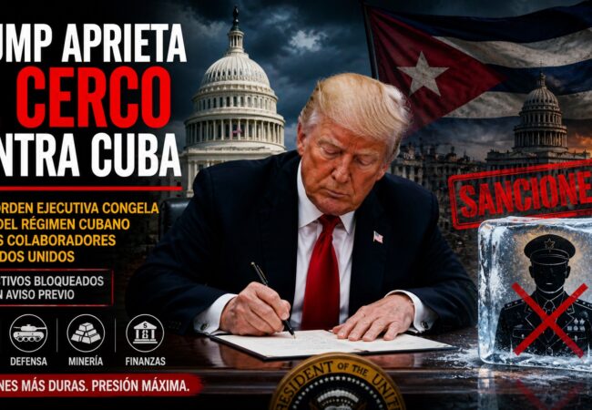 Trump sigue cerrando el cerco a la dictadura: Firma orden ejecutiva que congela todos los bienes en EEUU vinculados al régimen cubano