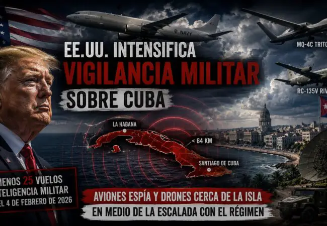 ¡El mayor número en décadas! Se dispara el reporte de vuelos de la Inteligencia Militar de EE.UU. cerca de las costas de Cuba